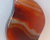 Red & Coffee Onyx Agate Gemstone Reversible Pendant on an Argentium Sterling Silver Ball Pin