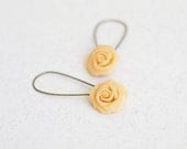Pastel orange flower earrings - rose earrings, pale orange earrings, floral jewelry, spring wedding