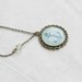 Necklace with a navy anchor on mint background - blue anchor, blue and green