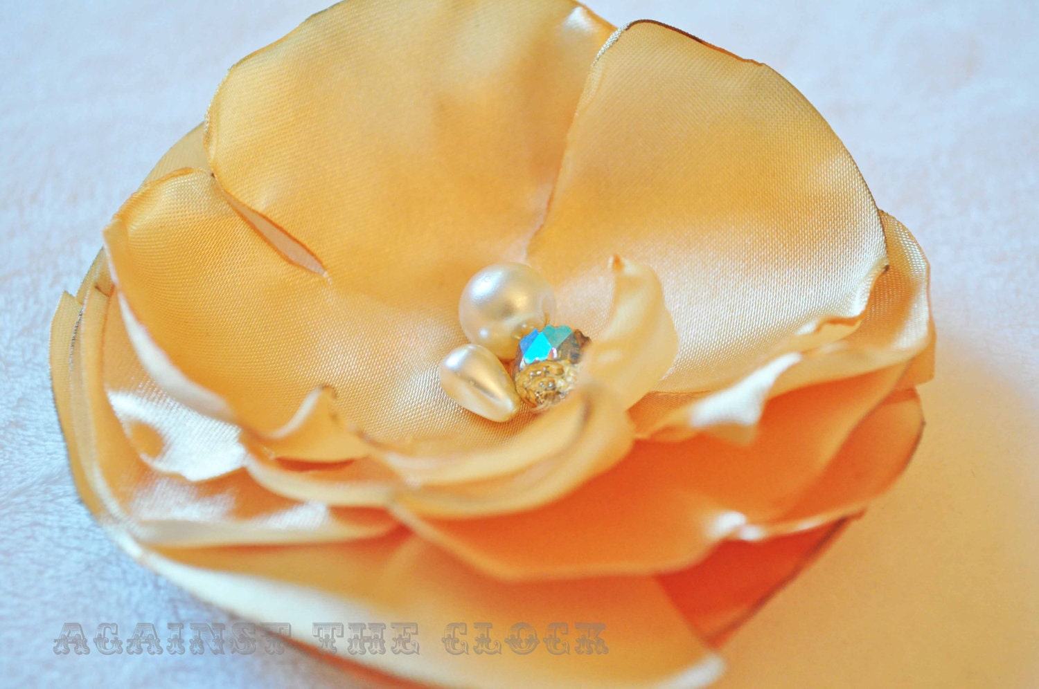 Flower brooch, pale yellow, Mother's day sale, vintage jewelry, women accessory