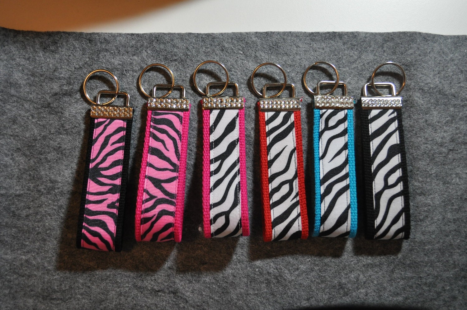 Zebra Wristlet keychains