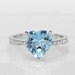 Engagement Ring -  1.5 Carat Aquamarine Ring With Diamonds In 14K White Gold