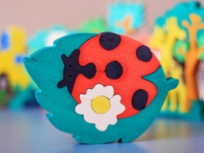 Wooden Puzzle Ladybird. wooden toys, wooden animal puzzle, eco-friendly handmade toys for babies, children, kids, boys and girls