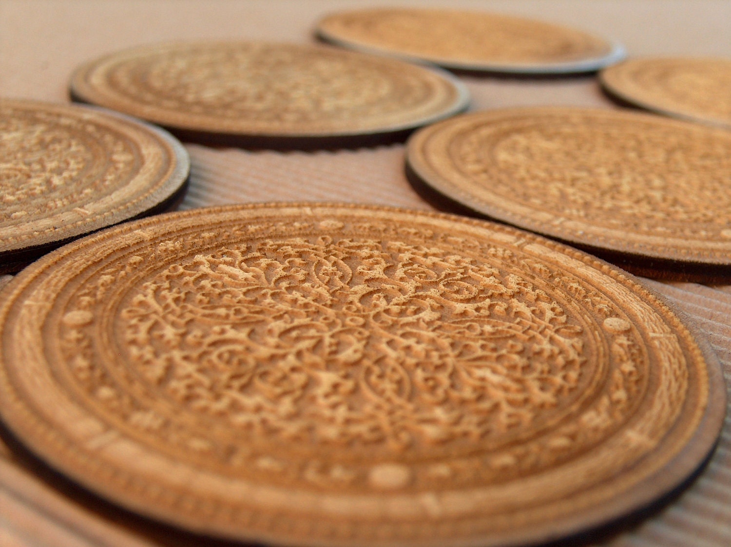 Engraved Wooden Coasters set of 6