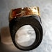 Buttercream druzy geode statement ring, 18k gold dipped