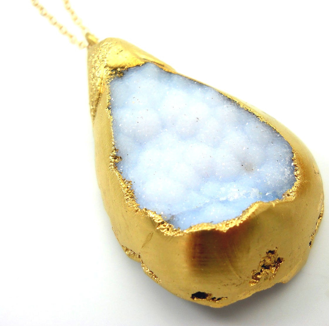 Druzy necklace - Gold dipped