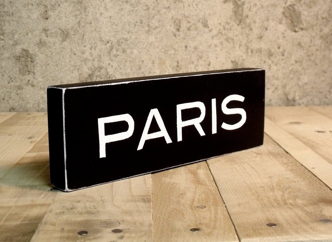 Modern Style Paris Sign - Painted Wood