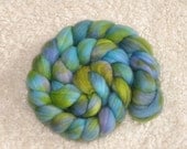 Hand Dyed Roving, Superwash Merino Wool/ Nylon, 100 grams - 'Mermaid'