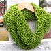 Seed Stitch Knit Cowl Scarf in Sparkly Green - Made to Order