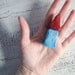 Reserved for Nata - OOAK small house folk art house miniature house red and blue 2.8"