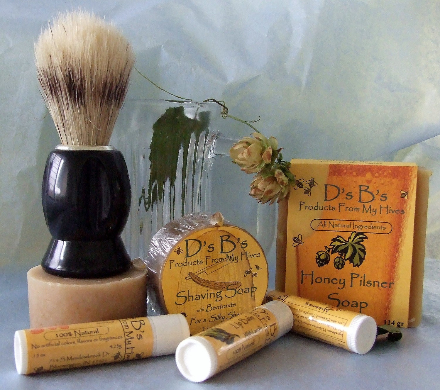 Gift for Him - Shaving Soap  & Beer Soap Gift Set Shaving Brush - Most Interesting Man - Dos Equis