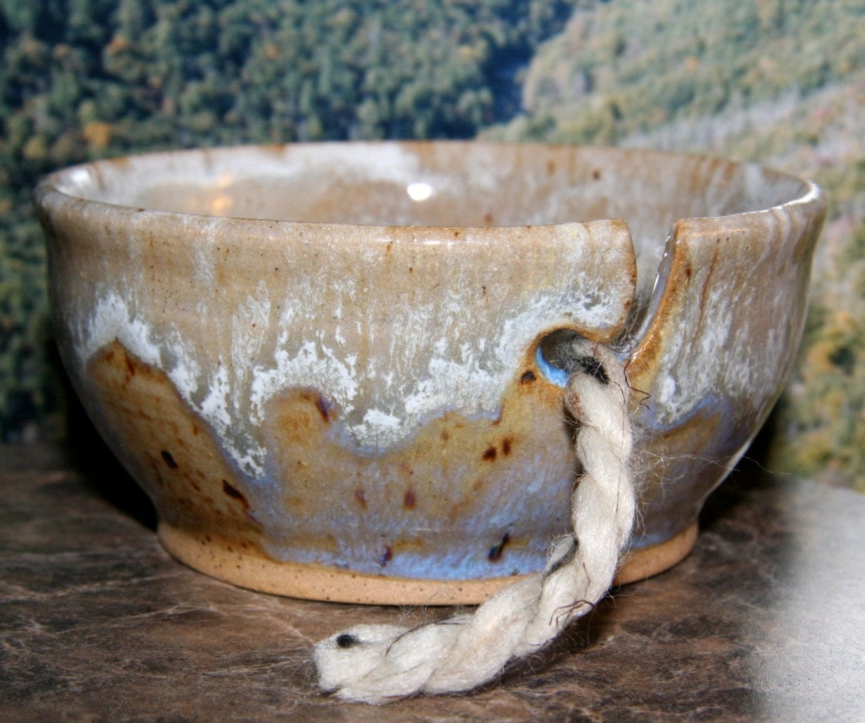 Knitting Bowl Ceramic Yarn Bowl for Knitting and Crocheting