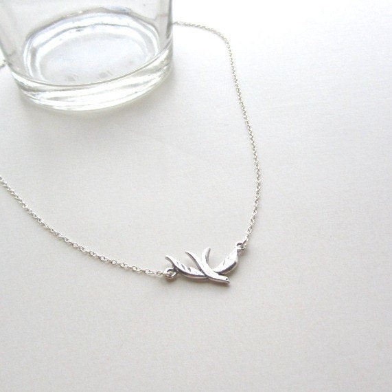 Dove Necklace, sterling silver dove on dainty chain,  simple everyday jewelry, dainty jewelry, minimalist jewelry