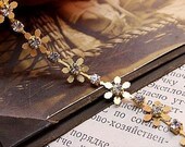50cm  raw Brass  plating gold handmade flower with jewelry   chain
