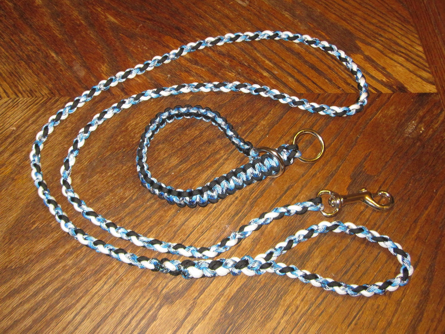 550 Paracord Custom Survival Cobra Dog Slip Collar and 5 Foot Braided Leash- Matching Set