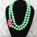 Camille necklace - Modern & preppy. Pink teardrop beads surrounded by large mint beads.