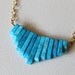 Caribbean Blue necklace - brilliant turquoise blue howlite bib necklace