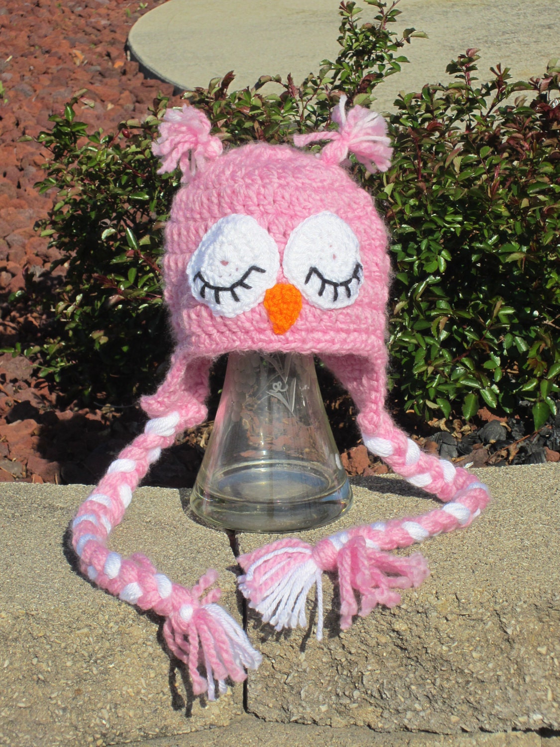 Pink Owl Hat for Child.