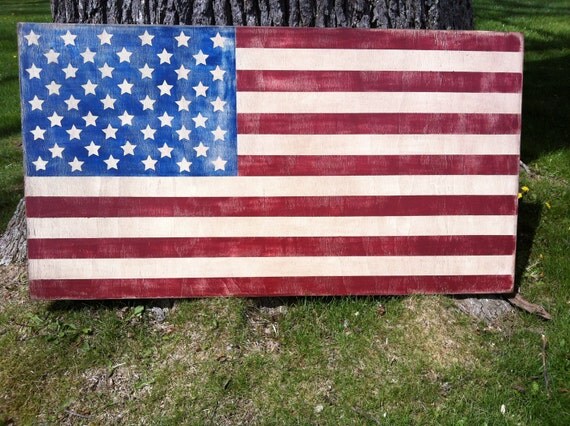 24 x 44 HAND PAINTED Indoor American Flag