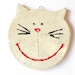 Cat Ornament Ceramic White Red Blue Dots Summer Pottery Eco Friendly Materials Recycled Paper Box