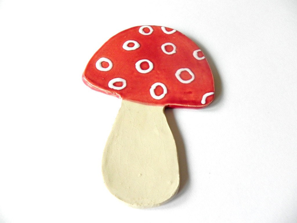 Ceramic Mushroom Plate, Dish, Spoon Rest,