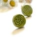 Ceramic Green Frog Studs Pottery Post Earrings Bright  Color Jewelry Eco Friendly Materials Recycled Paper Box