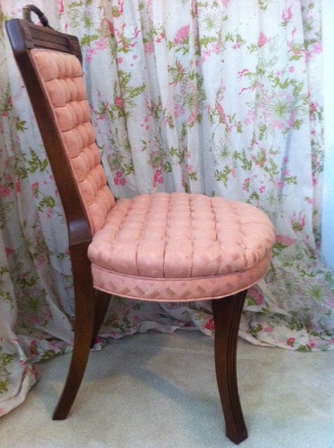RESERVED for lisalamb7 vintage MID CENTURY Pink Vanity Parlor Boudoir Chair
