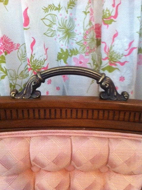 RESERVED for lisalamb7 vintage MID CENTURY Pink Vanity Parlor Boudoir Chair