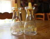 Pyrex tiny cruet containers Oil and Vinegar