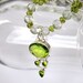 necklace with green amethyst and peridot fluorite silver 925 "Spring-summer" gemstone