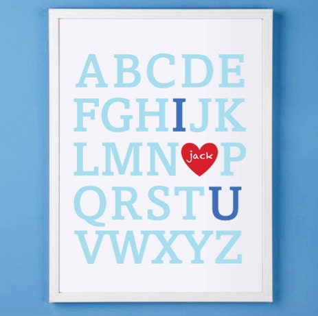 Nursery Children's Customized Alphabet Print 11x14 - mytinytotcreative