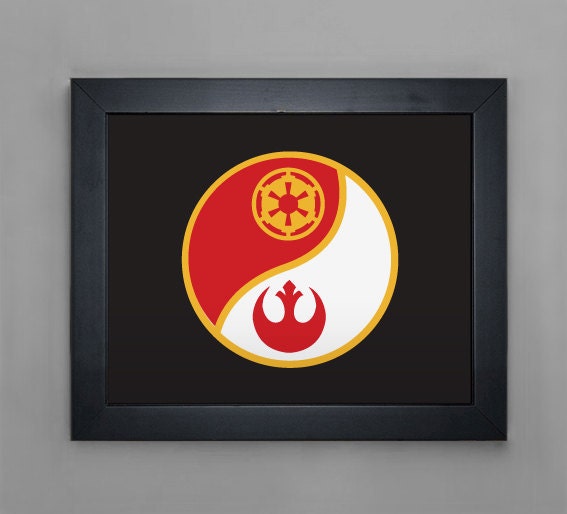 Star Wars Yin Yang Print 8x10 - Rebel and Imperial Yin Yang - Symbolic Graphic Art