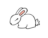 100% PC Recycled BUNNY Card & Envelope Adorable Bunny Note Card for Spring and Easter