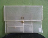 1990s escada creme sheer clutch AS IS