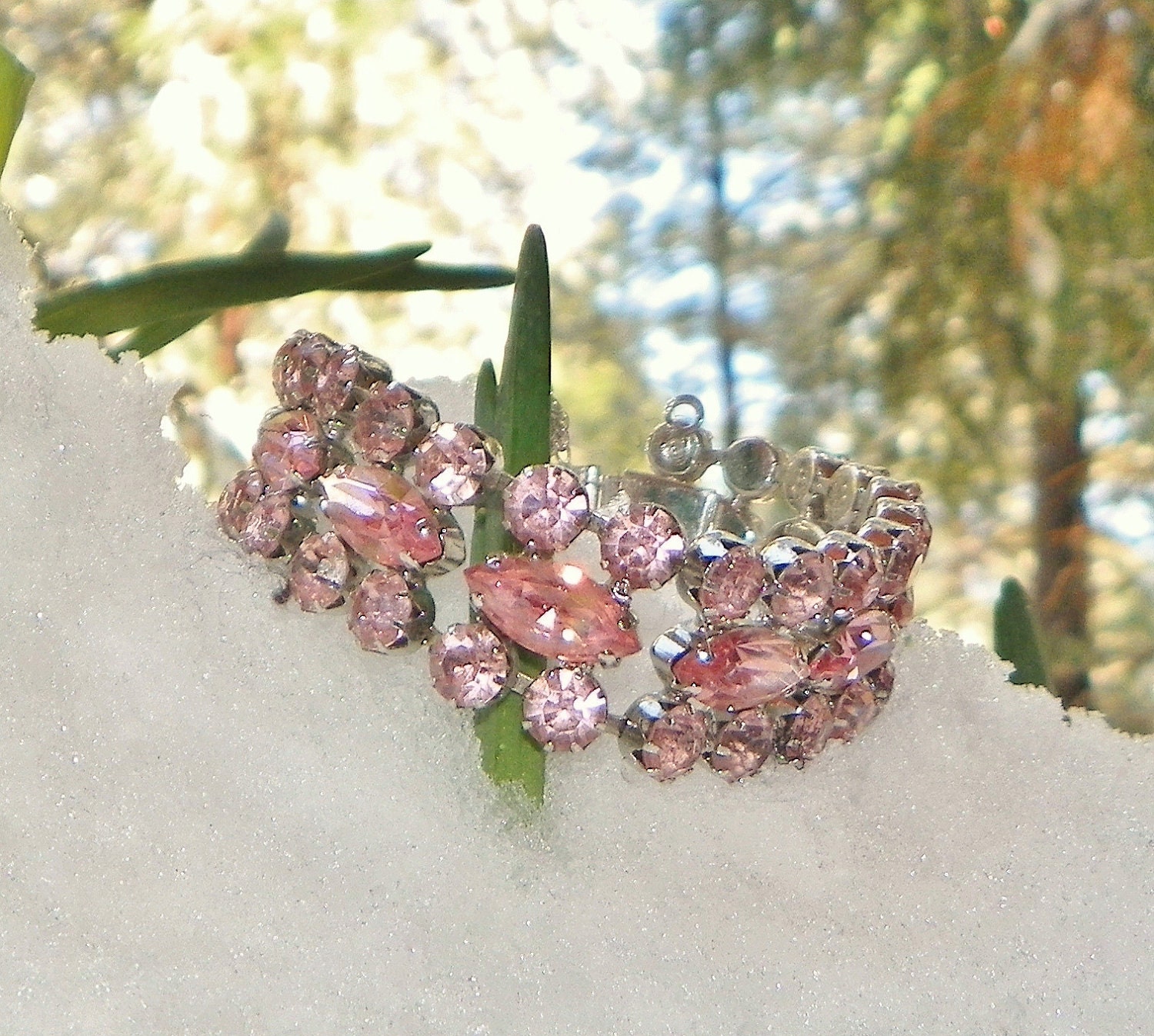 PENDING Bridal Pink Weiss Rhinestone Bracelet, Lovely... Summer Perfect, Original Vintage Condition