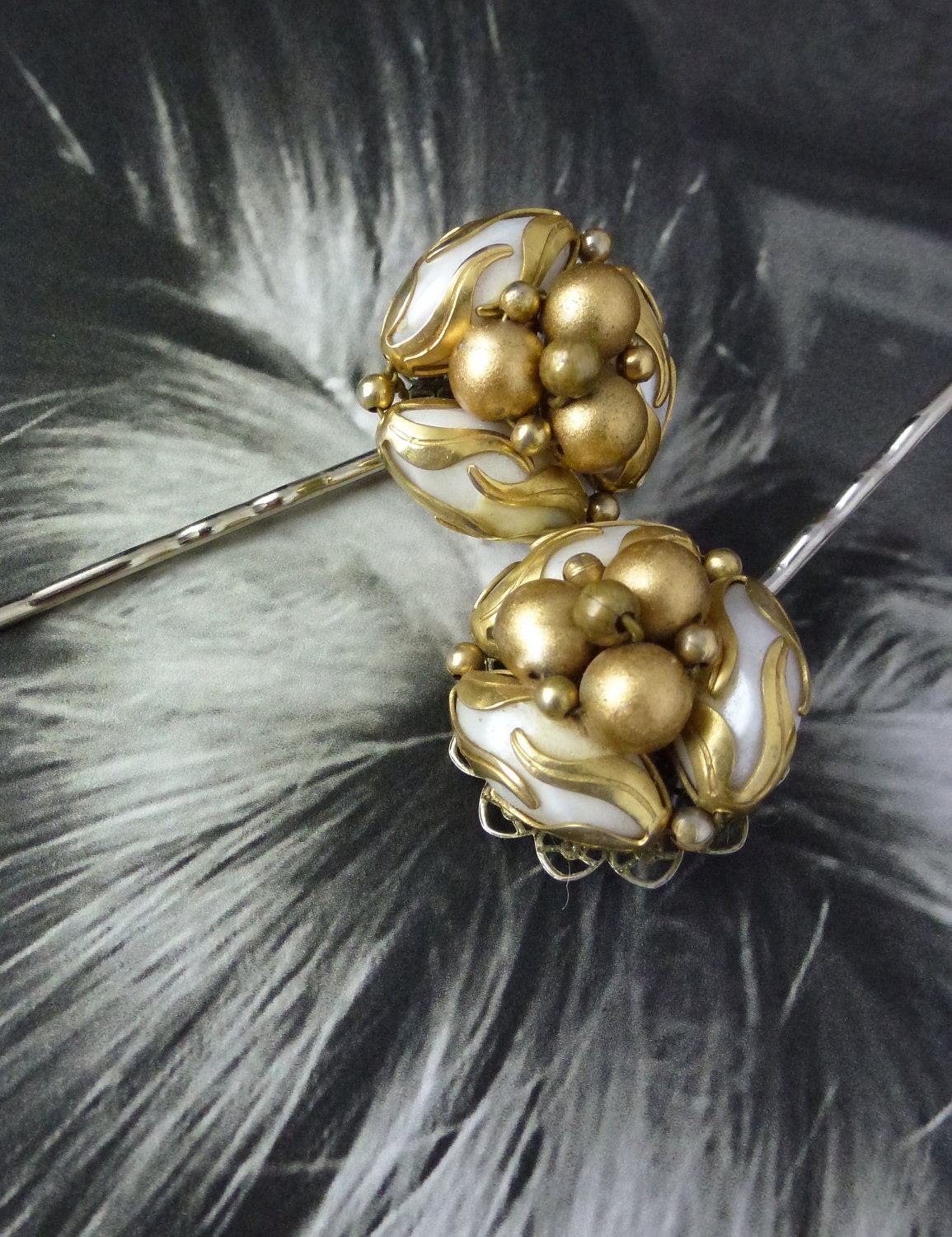 Decorative Bridal Pearl Vintage Bobby Pins, Artisan Repurposed