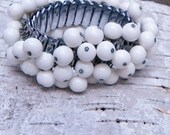 Retro 60's White Cha Cha Bracelet, Stretch Expansion
