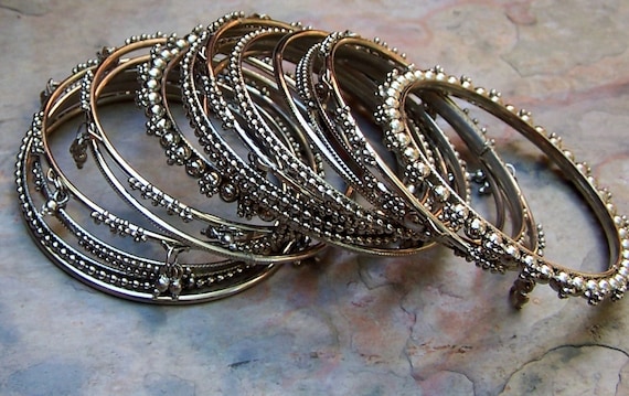 Vintage Bohemian Boho Hippie Beach Bangle Bracelets (Set of 16)