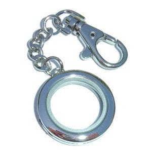 Round Glass Locket Keychain