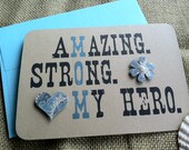 MOM - Amazing. Strong. My Hero. - Recycled Kraft - Love - Flower - Mother's Day - ON SALE