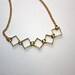 Simple Geometric Brass Diamond Squares Gold Chain Necklace