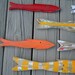 School of 8 Hand Painted Picket FISH Art Reclaimed Wood Beach Cottage Cabin Decor