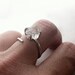 RING "Energy"  with Diamond crystal, Sterling Silver, Hammered, Forged. Handmade. Organic and Rustic in style.