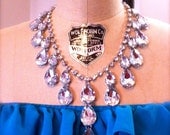 PRINCESS Tear Drop Necklace - Great Sparkly Statement Piece to add to your wardrobe - Short