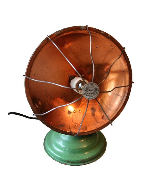 Repurposed  Shabby Industrial Copper Vintage Lamp
