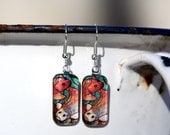 Koi Earrings Japanese Earrings Japanese Koi Recycled Koi Jewelry Gift for Koi Fish Collector Japan Goldfish Pond