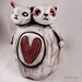 Reserved - Do Not Purchase Please - Ceramic Art Figurative Sculpture - Tweedle Bear and Tweedle Bun - OOAK by Calan Ree