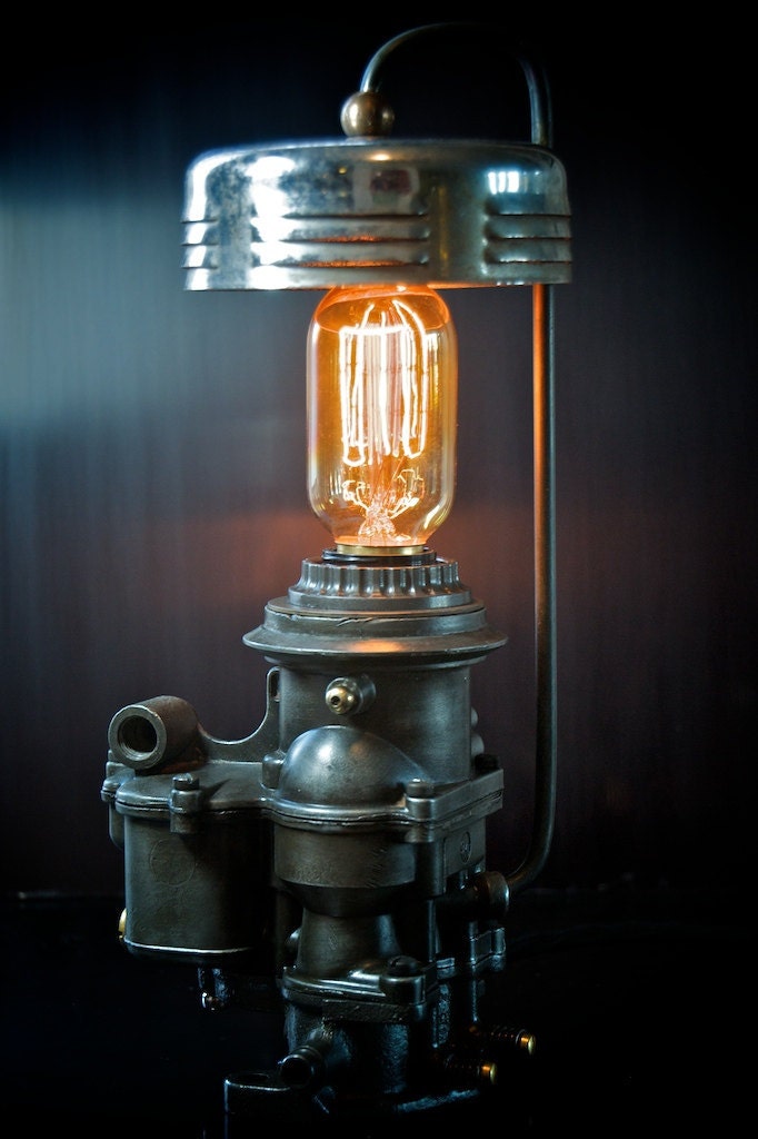 Machine Age Ford Carburetor Lamp with Air Cleaner shade by carnart