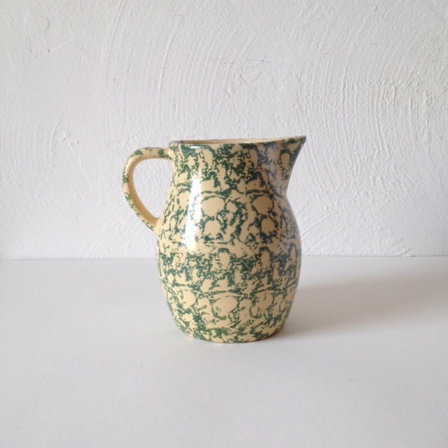 Garden Pitcher in Green and Cream by Robinson Ransbottom