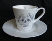 Pug Teacup and Saucer